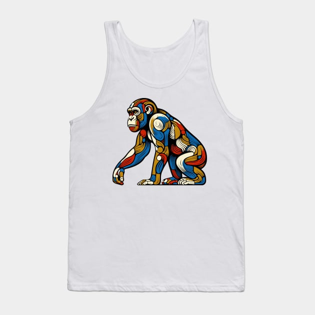 Pop art monkey illustration. cubism illustration of monkey Tank Top by gblackid